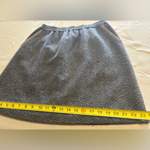 J Crew Wool Blend Skirt‎ Brown Herringbone Pull On Pockets Lined Sz 6 - Picture 3 of 15